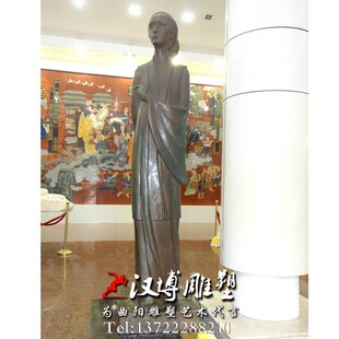 玻璃钢铸铜南宋女词人诗词创作家李清照人物雕塑博物馆雕像定制做