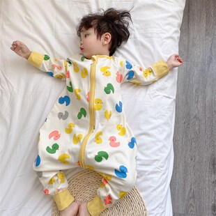 连体衣男款儿童纯棉睡衣男童春秋款婴儿睡袍宝宝连身男宝女童男孩