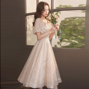 仙气仙女公主裙18岁成人礼钢琴古筝音乐生艺考礼服裙法式连衣裙