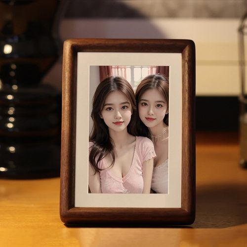 黑胡桃实木洗照片做成相框摆台结婚登记照冲印6寸8高级感定制diy