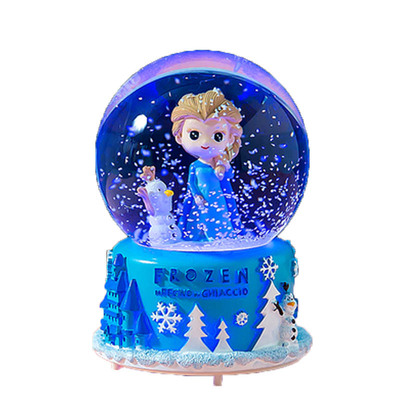 城堡小女孩水晶球音乐盒公主透明圆球圣诞节女生儿童礼物八音盒