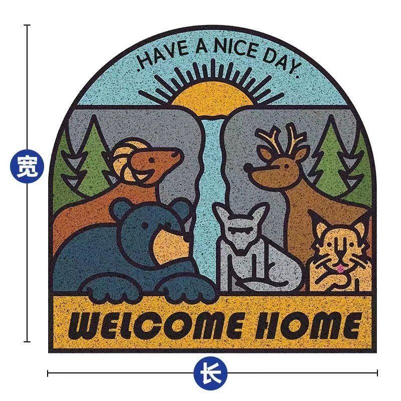 【不二】创意卡通入户门垫家用丝圈地垫进门玄关垫可裁剪耐磨脚垫,居家布艺,入户地垫,淘宝优惠券,粉丝福利购,淘宝优惠卷