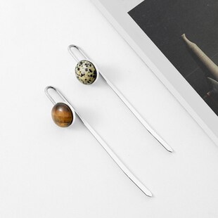 Epeiushome金属书签天然原石高档精致学生文具阅读文创礼品纪念品