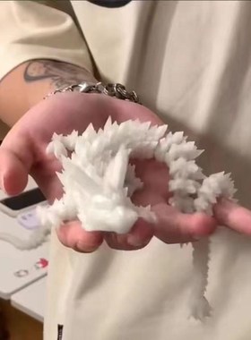 3d夜光龙摆件炫酷打印水晶中国龙关节彩虹创意夜光发亮玩具关节可