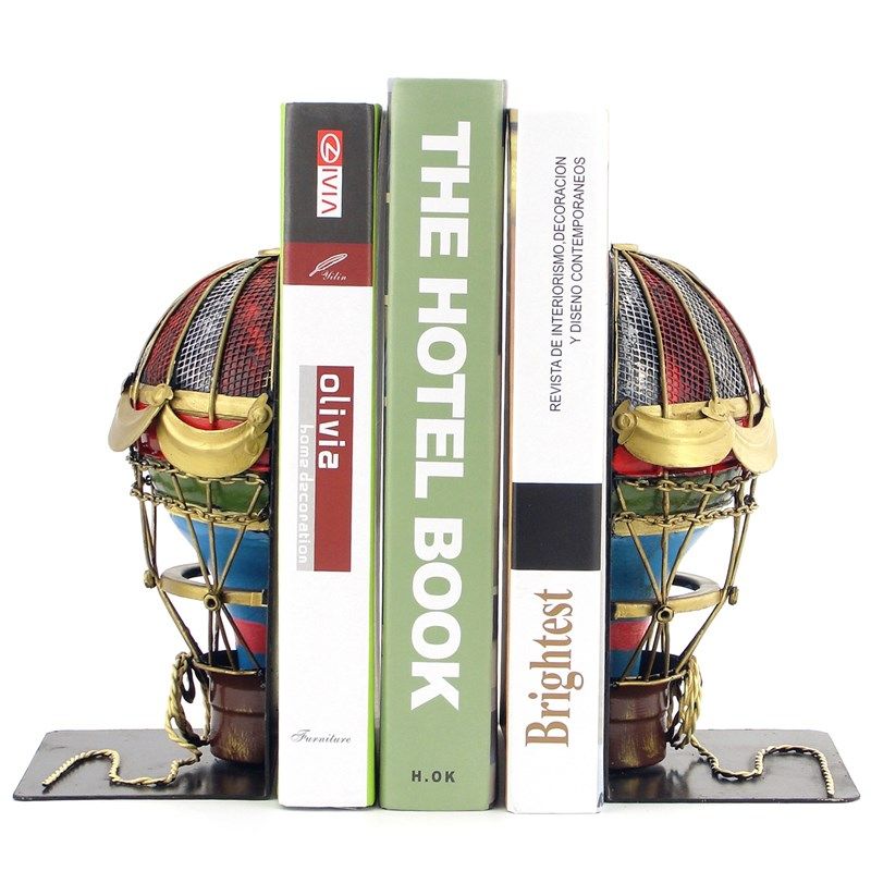 复古铁艺书靠热气球装饰书房书架工艺品欧式美式创意家居饰品礼物,家居饰品,装饰摆件,淘宝优惠券,粉丝福利购,淘宝优惠卷