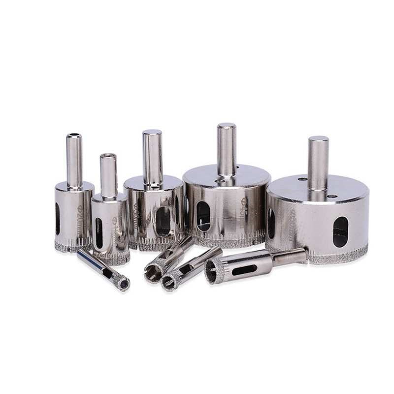 玻璃钻头19-30PC件套一体钢玻璃开孔器金刚砂瓷钻大理石打孔石材