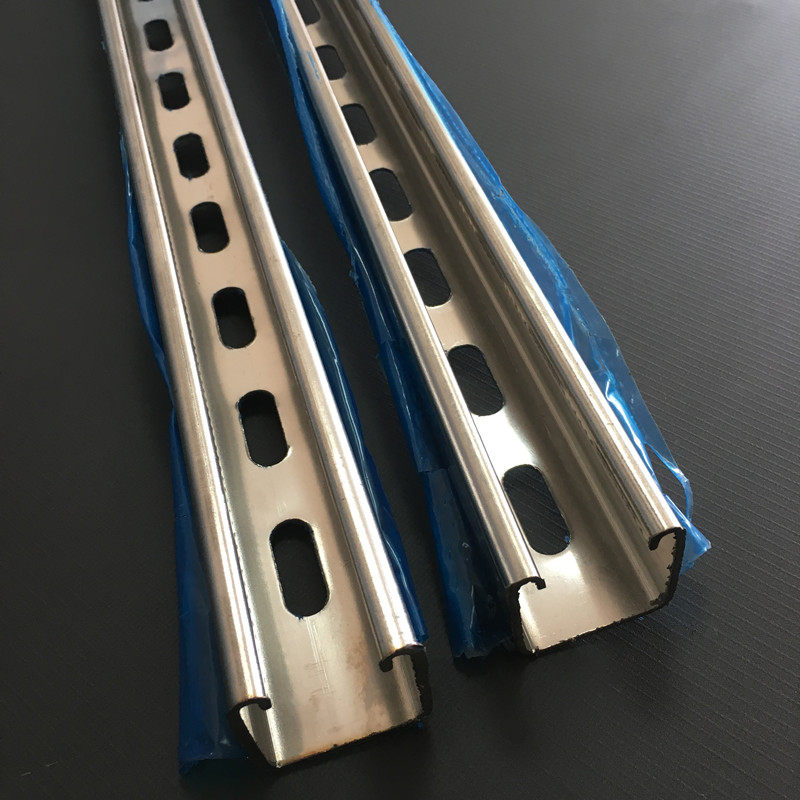 304不锈钢材质有孔n光伏支架 抗震U型不锈钢C型钢高架地板槽钢横