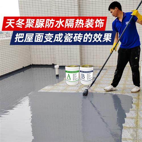 天冬聚脲楼顶防水补漏材料补漏王屋顶裂缝平房屋面隔热免砸砖现货