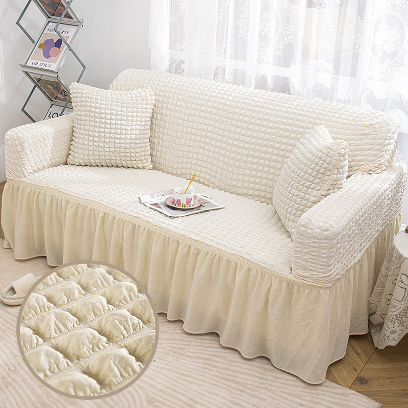 沙发套罩全包万能四季欧式泡泡纱裙摆防尘双人沙发垫懒人弹力盖布,居家布艺,沙发套,淘宝优惠券,粉丝福利购,淘宝优惠卷