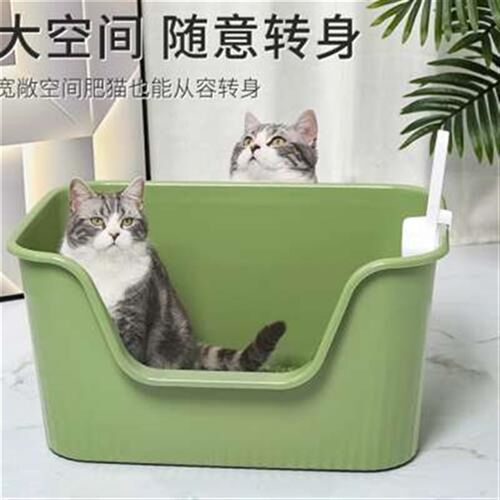 新款超大号猫砂盆防溅出缅因猫开放式一体巨型Q猫厕所猫咪猫沙盆