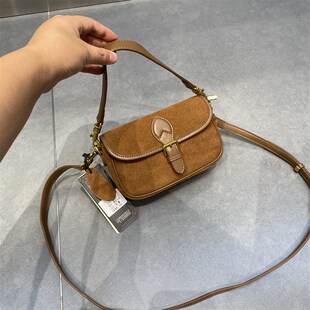 棕色磨砂腋下包包女式2024新款高级感小众单肩N包斜挎手提包56072