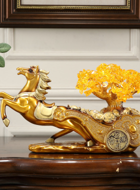 招财鹿发财树摇钱树客厅酒柜家居装饰品摆件马开业乔迁新居礼品