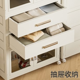 儿童衣柜塑料收纳柜子家用宝宝折叠储物柜婴儿小衣橱置物柜 抽屉式