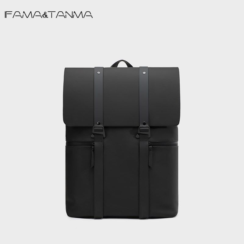 高级感双肩包男士商务皮包16寸电脑背包小型旅行女大学生书包男生