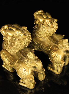 纯铜貔貅摆件一对貔貅大小号皮丘家居乔迁客厅装饰品店铺开业礼品