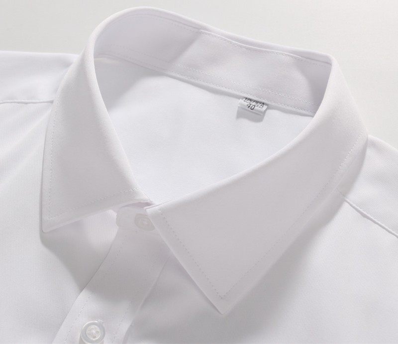 男士白色长袖工装衬衫浅蓝色职业衬衫纯白色面试衬衫工作服大码