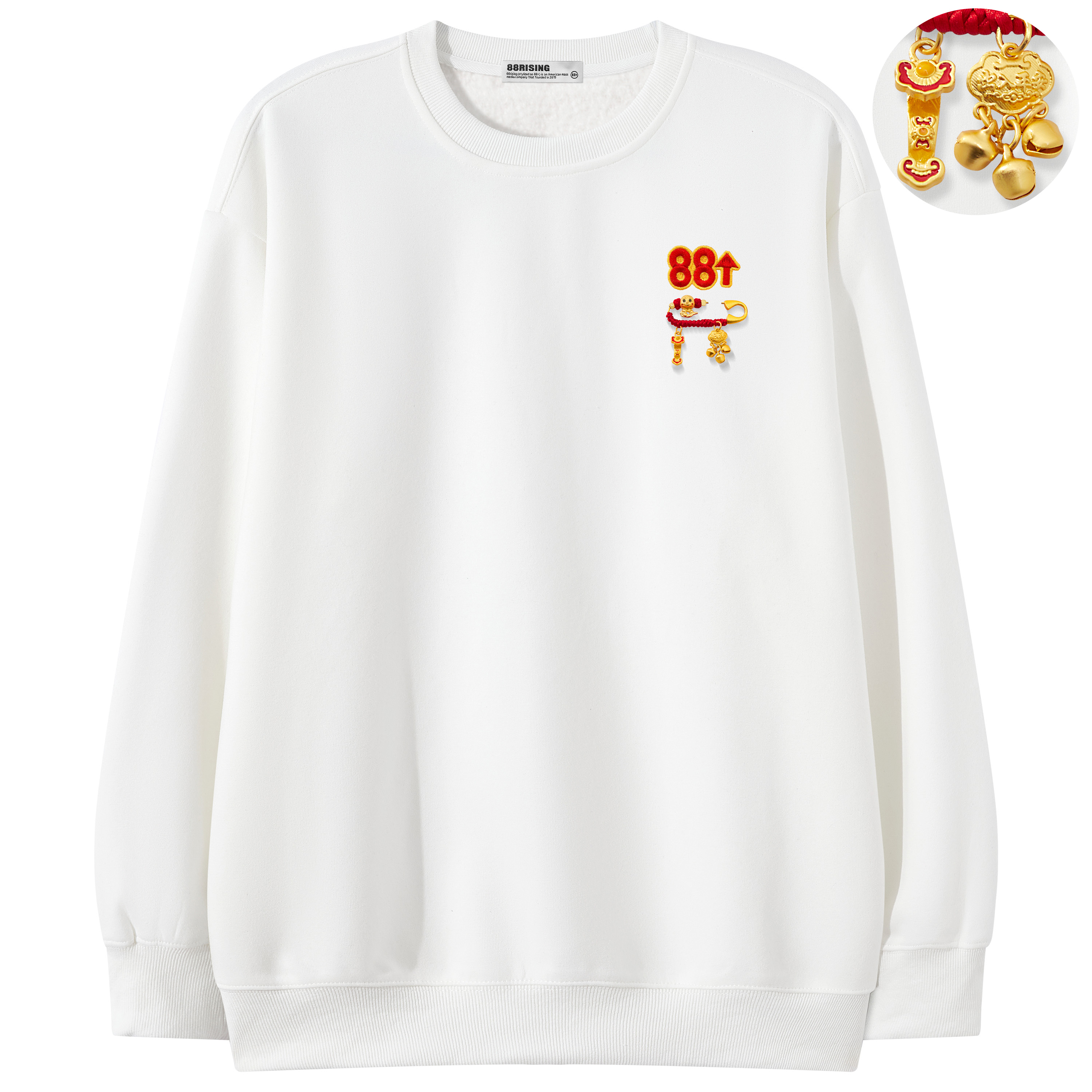 88rising刺绣休闲加绒圆领卫衣