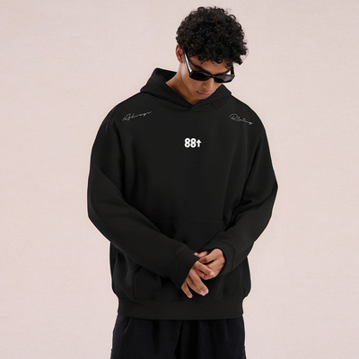 88rising花体刺绣宽松连帽卫衣