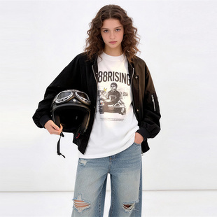 88rising美式复古MA-1飞行夹克男春秋新款休闲宽松工装风百搭外套