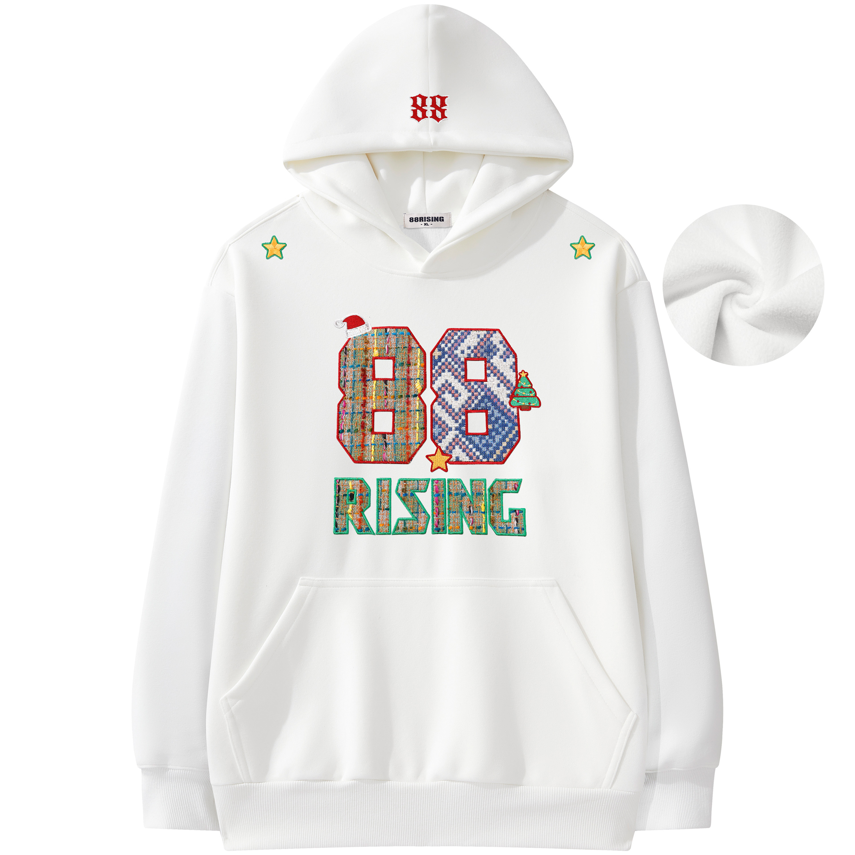 88rising加绒加厚保暖连帽卫衣