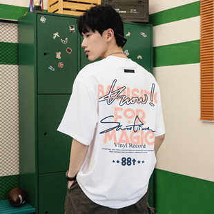 八八上升88rising 涂鸦美式嘻哈休闲宽版百搭圆领套头短袖T恤