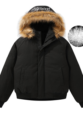 88rising美式外套座山雕派克服耐磨防风抗寒大毛领羽绒服男女同款