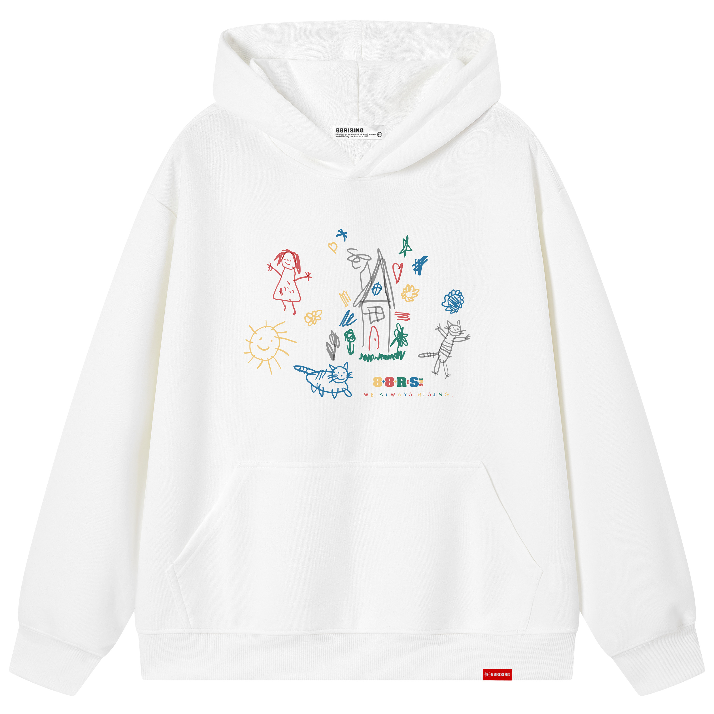 88rising手绘童趣图案连帽卫衣