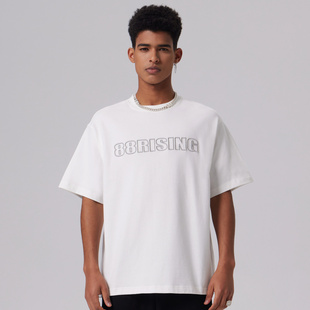 【沙一汀同款】88rising 镂空立体绣字母Logo美式复古宽松短袖T恤