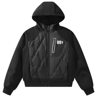 88rising菱形格户外保暖卫衣外套反光logo绗缝轻薄羽绒服男女同款
