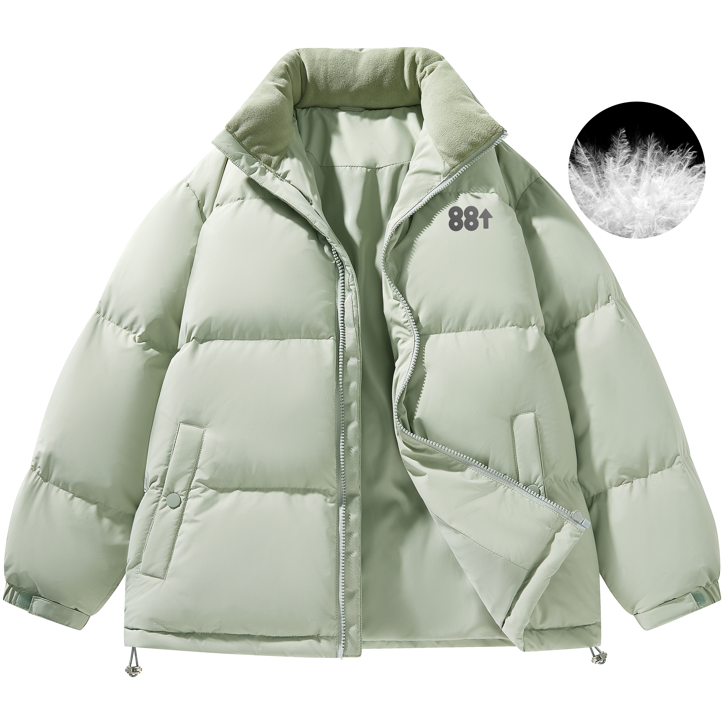 88rising百搭外套加厚保暖羽绒服