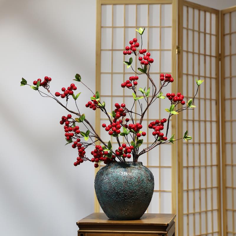 新中式陶瓷覆古禅意花瓶摆件景德镇客厅婚庆祝福玄关桌装饰摆设