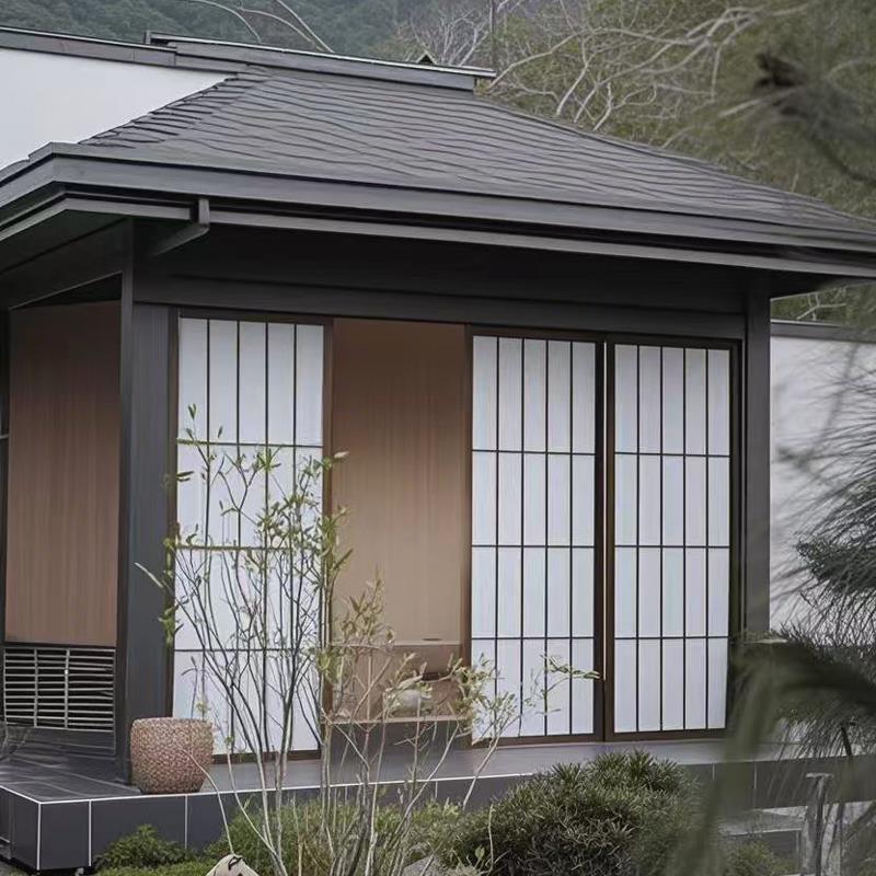 日式榻榻米户外茶亭移门格子窗隔断屏风国风美学障子纸工厂定制