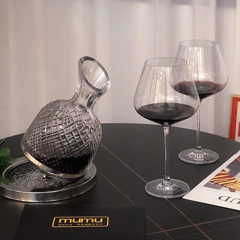 【无铅水晶杯】手工红酒杯高透光家用大号高脚杯套装醒酒器礼盒装