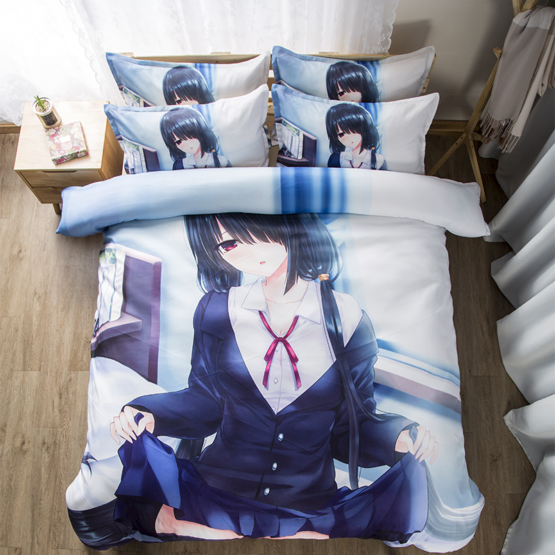 日系二次元被套宅男动漫蕾姆床单DIY来图定制美少女绅士四件套