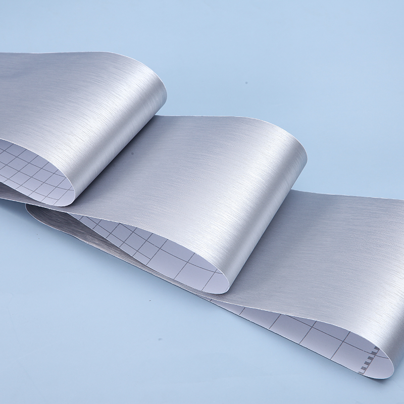 仿金属拉丝贴纸玻璃门窗户框画框包边贴条装饰防水自粘腰线踢脚线