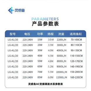 灵感鱼 循环过滤抽水泵 小型底吸潜水泵 变频水泵鱼缸低分贝鱼池