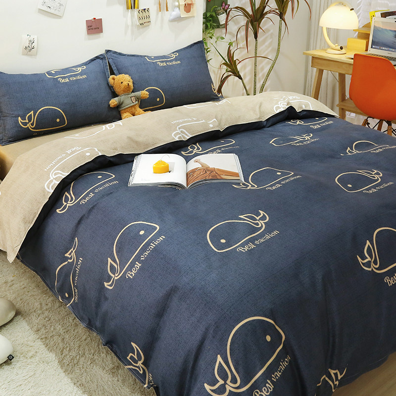 被套单件150x200x230宿舍单人磨毛牀单被罩三件套非全棉纯棉被单