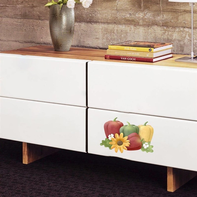 可爱的彩色蔬菜贴纸田园风厨房冰箱装饰贴花