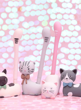 学生送礼猫咪装饰摆件文具可爱懒趣喵笔插笔筒办公桌面生日礼物