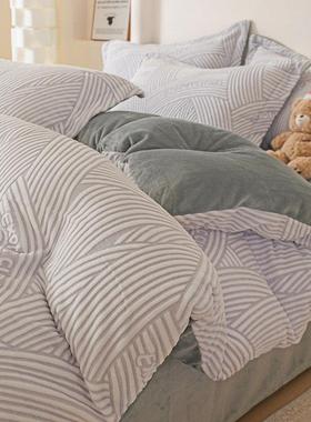 a类罩定制雕花牛奶绒0被套被180x20冬加天厚珊瑚绒双面加绒RER1.5