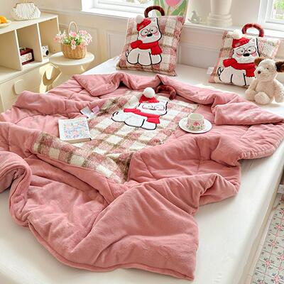 牛奶绒 加靠厚西高枕地抱MLDX0900枕车用被子两用毯二合一午睡头