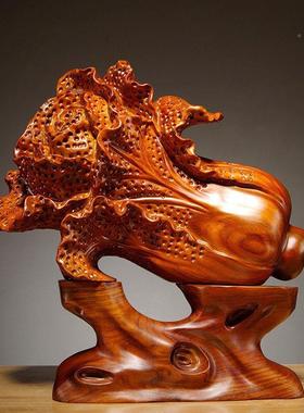 花梨业雕白菜摆件客木厅玄关装饰XCYZ0055品家居铺红木雕刻开乔迁