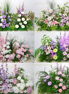 成婚地排花森系花排 莫奈花园风彷花排假花婚真礼TYCK台路庆引品