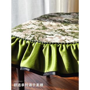 2椅025新款子套罩法式椅中古风高级感马蹄形坐坐垫欧式餐椅垫餐垫