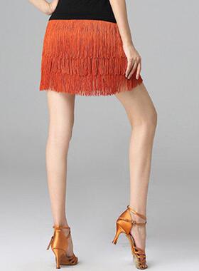 女季新款舞裙拉丁舞半身舞裙流苏练功服国标跳舞三步踩B121下装夏