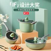 麦COOKER K饭石家用汤锅锅不沾电磁炉瓦斯炉用通多能双耳功炖锅