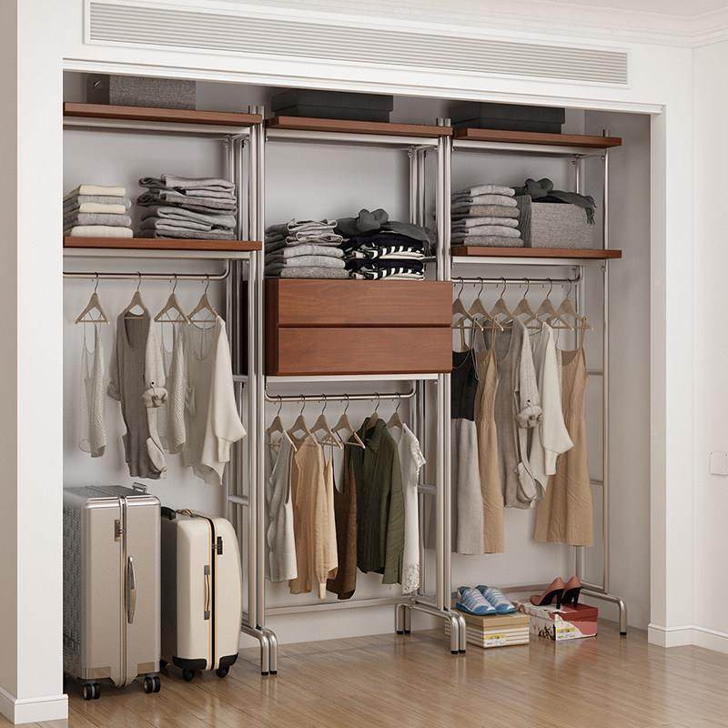 步开放式柜北欧铁衣艺落地卧室衣橱l55275oft入式衣架金属衣帽间,住宅家具,衣帽架,淘宝优惠券,粉丝福利购,淘宝优惠卷