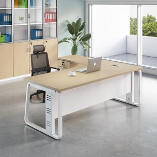 办公主俱管简约现代老板桌办公室桌椅组合桌原木色电脑桌小家工厂