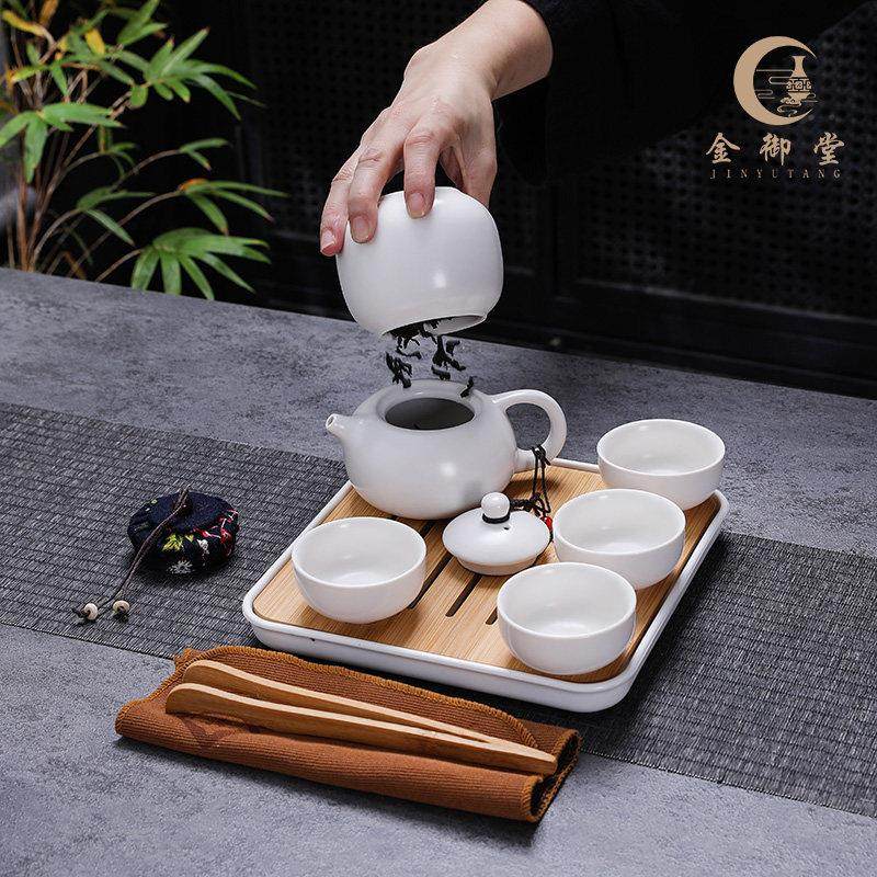 便携式旅行夫茶具一收壶四杯纳包带茶盘简约家用DLS外功办户公泡,餐饮具,旅行茶具,淘宝优惠券,粉丝福利购,淘宝优惠卷