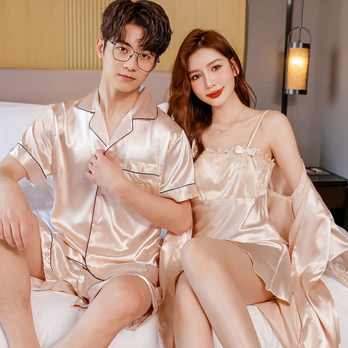 2套价睡袍男女晨袍睡袍